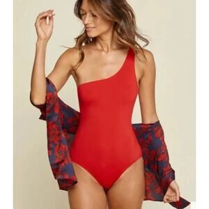Andie Red One-Shoulder Swim One Piece